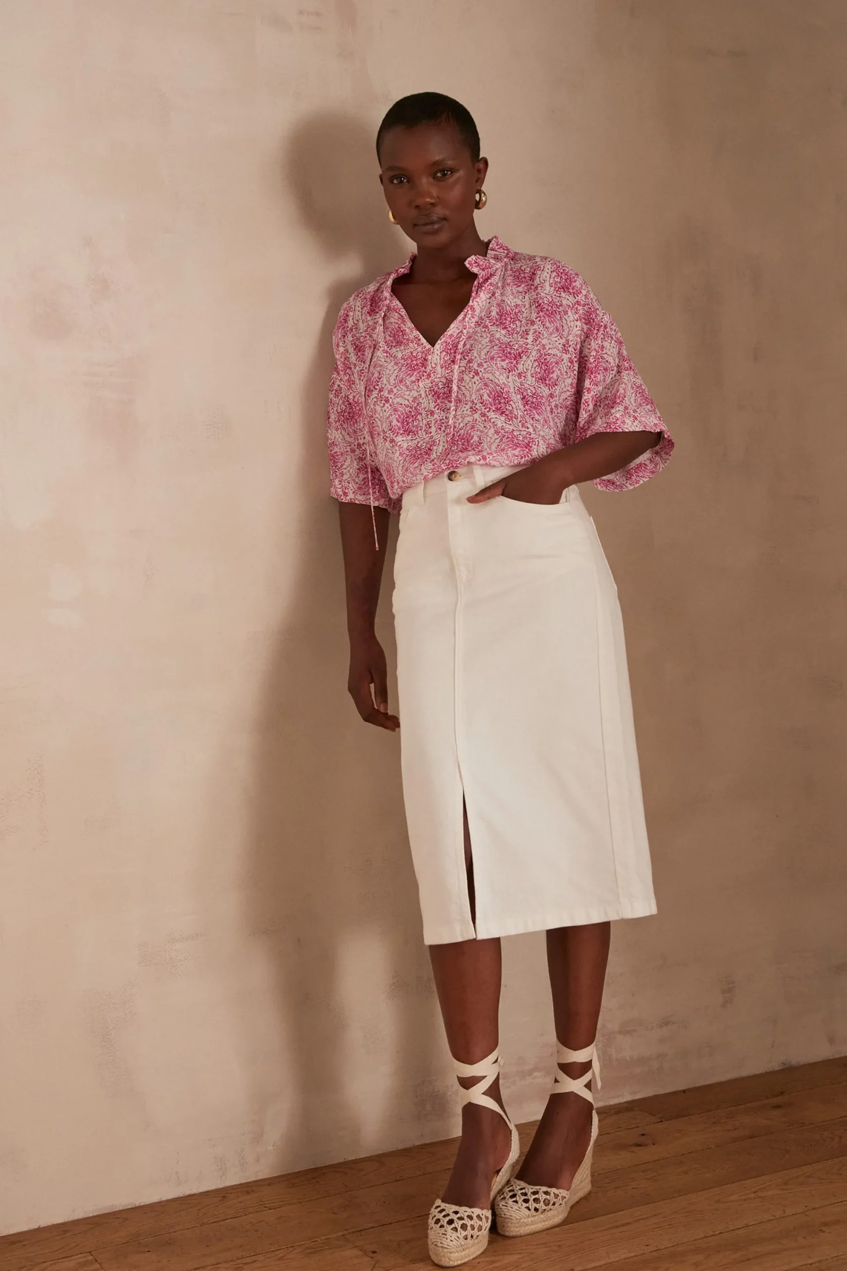 Maison 123 Blouses Et Chemises Imprimées>Blouse BECKY ROSE PALE