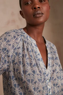 Maison 123 Blouses Et Chemises Imprimées|Blouses Et Chemises En Coton>Blouse BRUNE LAVANDE