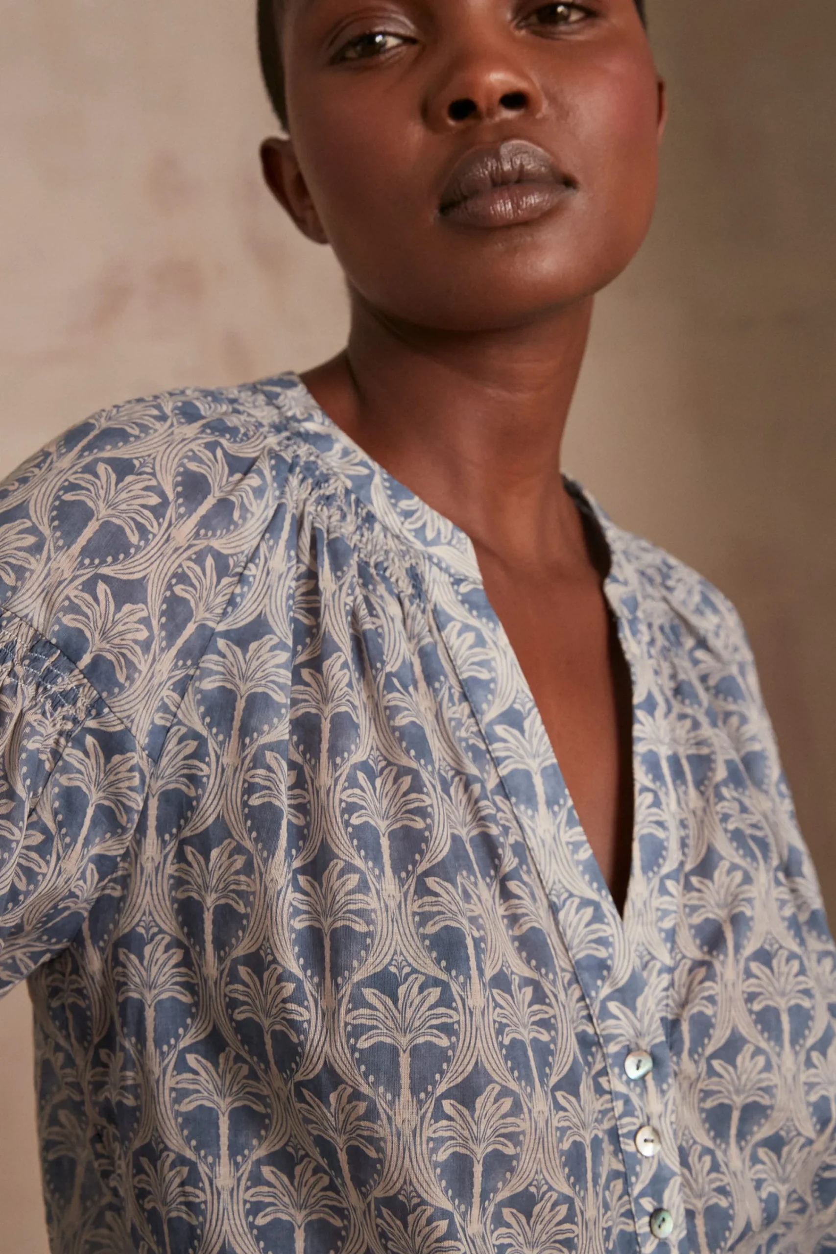 Maison 123 Blouses Et Chemises Imprimées|Blouses Et Chemises En Coton>Blouse BRUNE LAVANDE