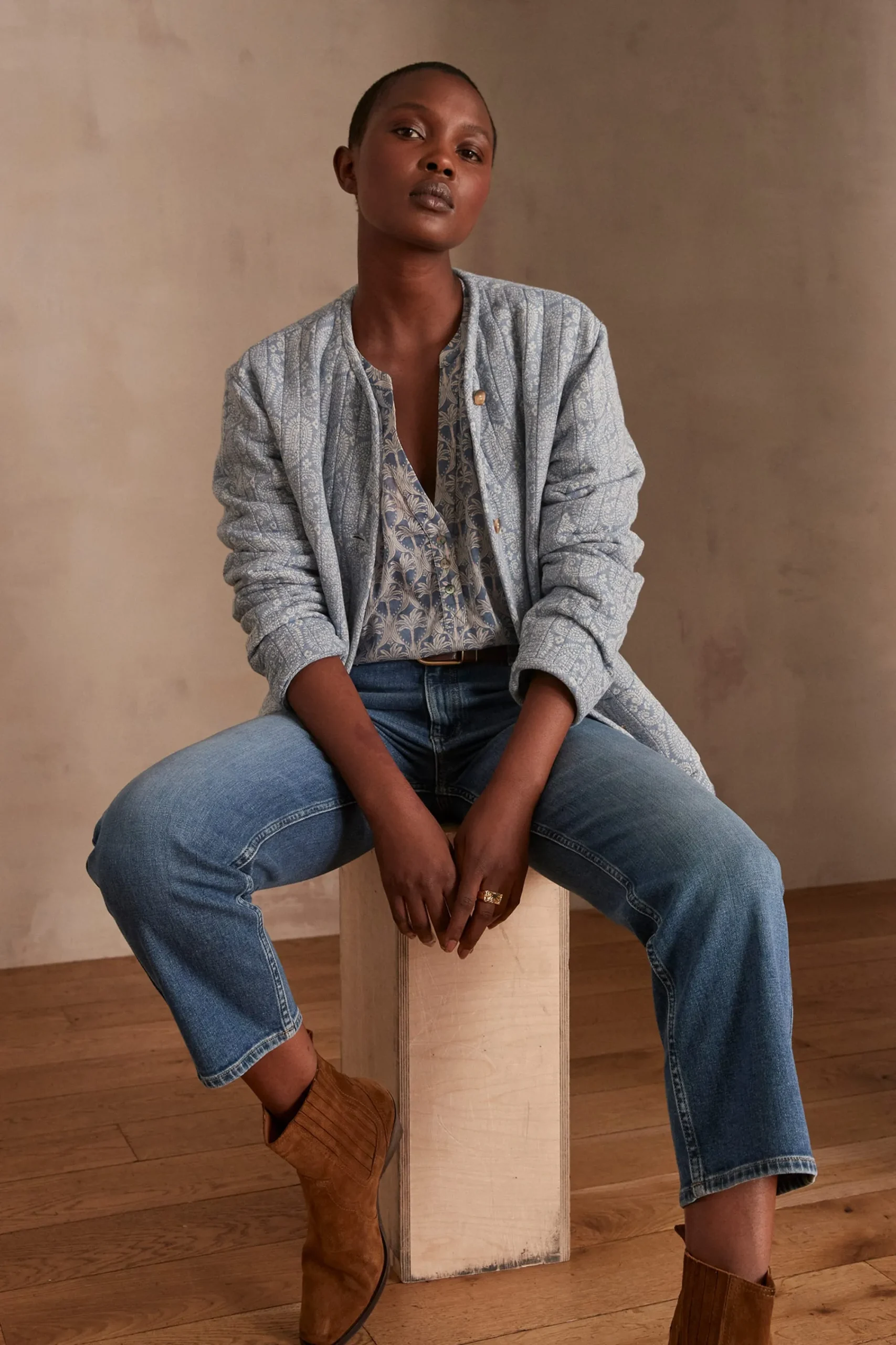 Maison 123 Blouses Et Chemises Imprimées|Blouses Et Chemises En Coton>Blouse BRUNE LAVANDE