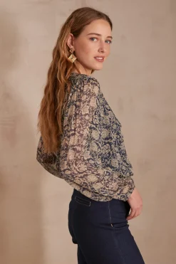 Maison 123 Blouses Et Chemises Imprimées>Blouse BRUNETTE MARINE