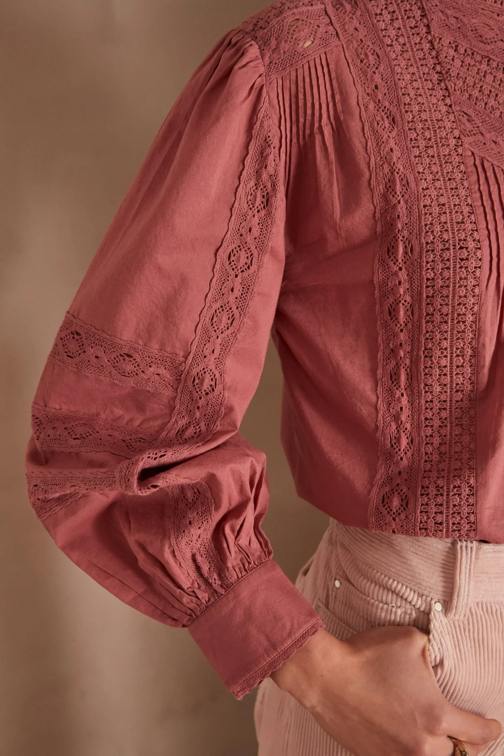 Maison 123 Blouses Et Chemises En Coton|Blouses Et Chemises Brodées>Blouse CALIXTE ROSE FONCE