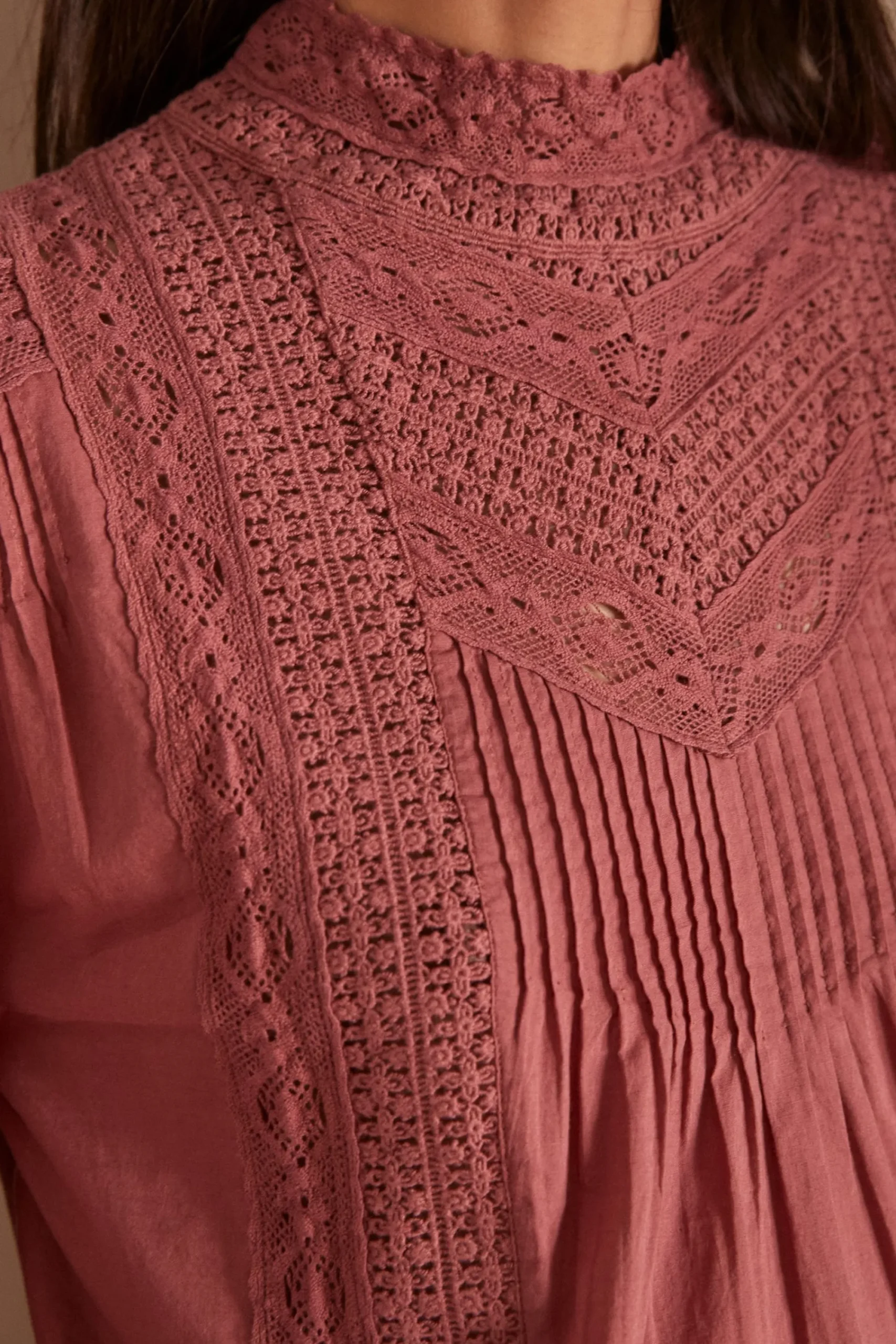 Maison 123 Blouses Et Chemises En Coton|Blouses Et Chemises Brodées>Blouse CALIXTE ROSE FONCE
