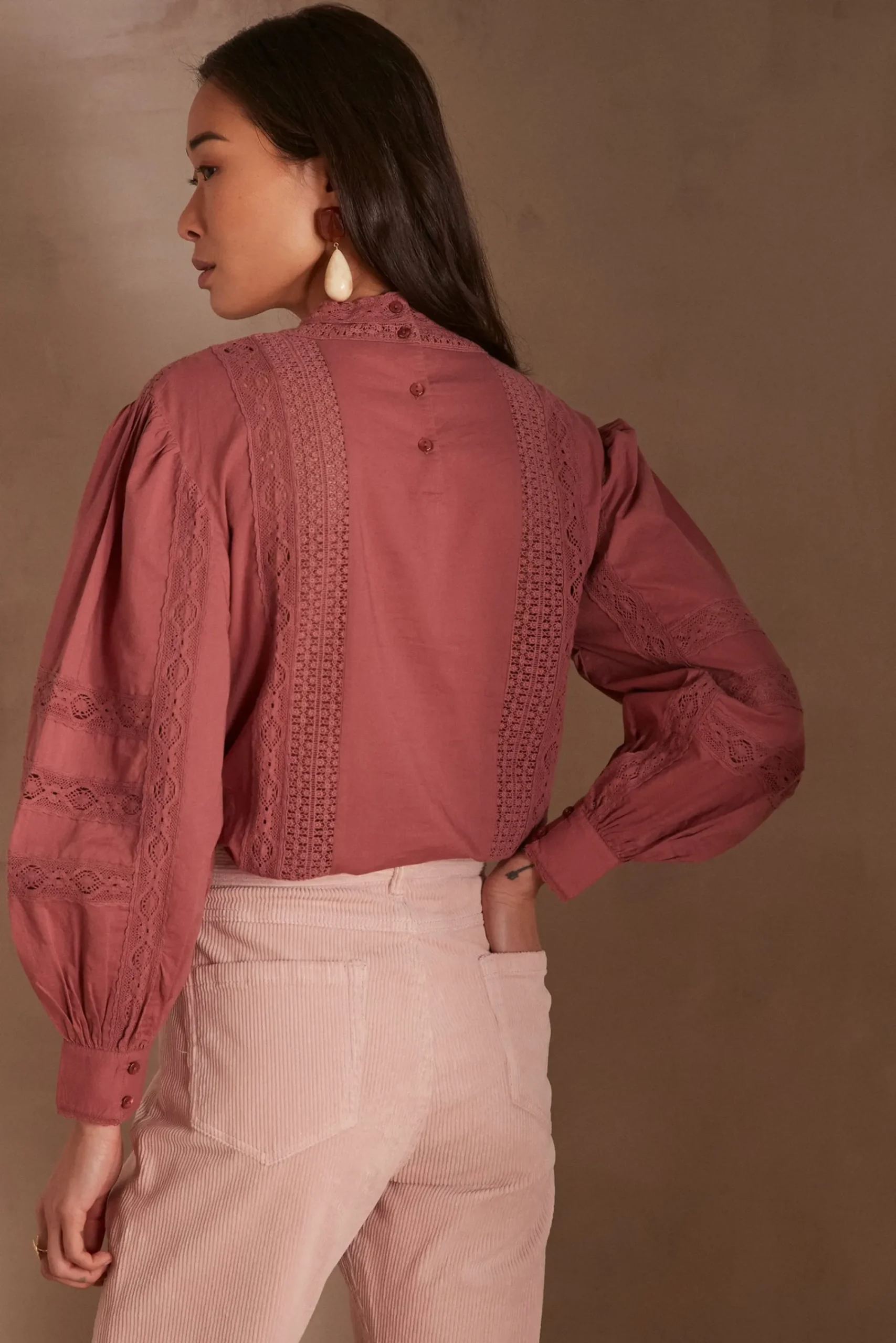 Maison 123 Blouses Et Chemises En Coton|Blouses Et Chemises Brodées>Blouse CALIXTE ROSE FONCE