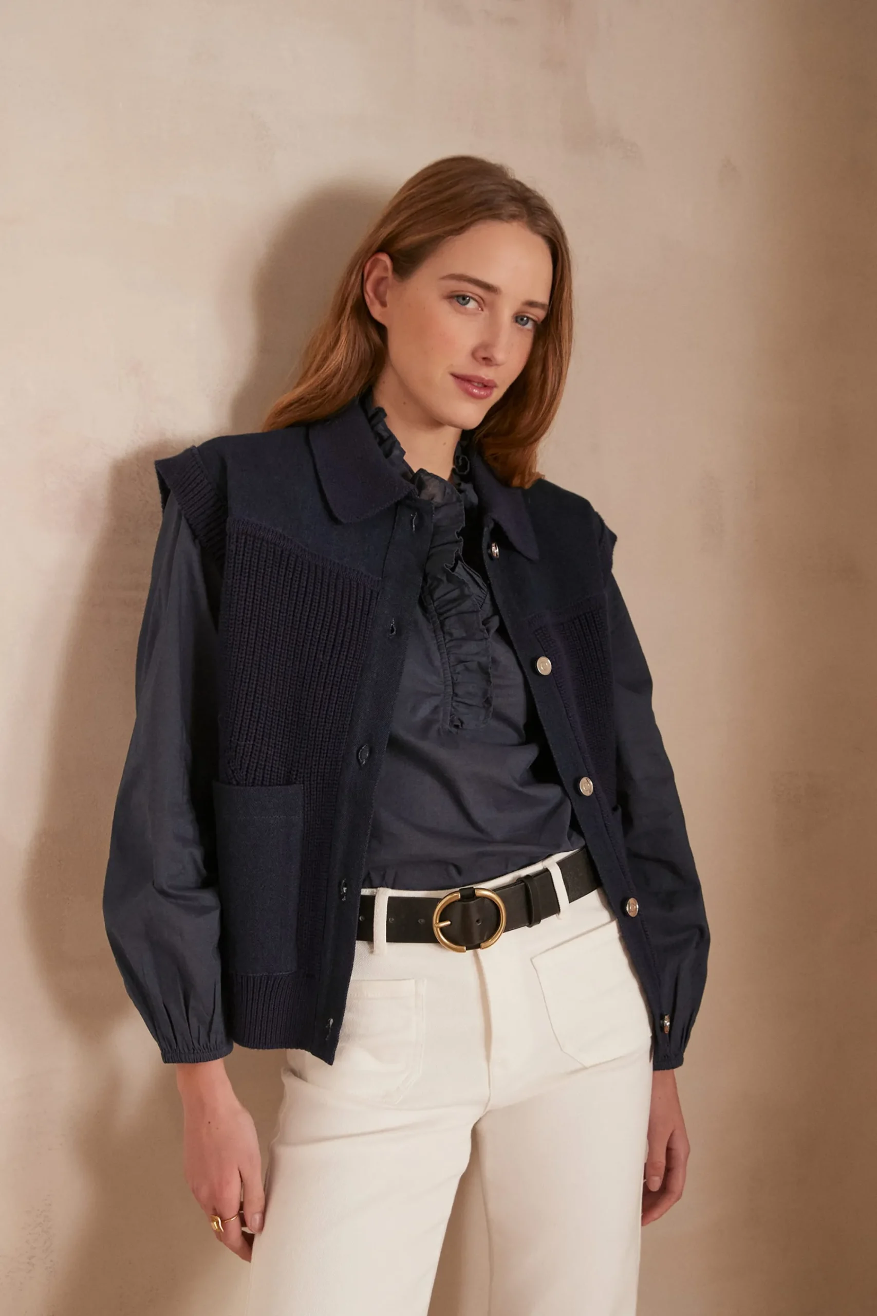 Maison 123 Blouses Et Chemises En Coton>Blouse PAIGE MARINE
