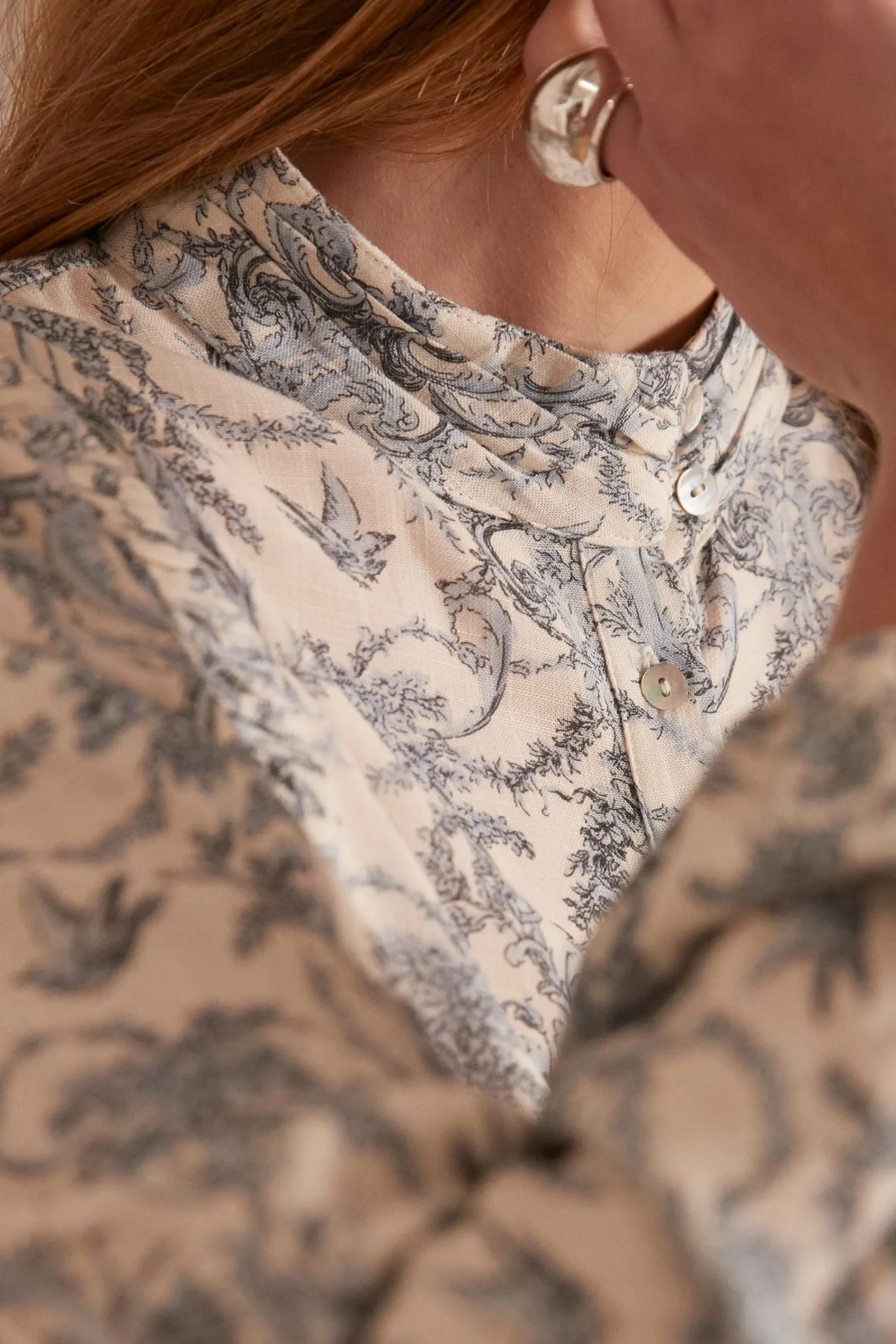 Maison 123 Blouses Et Chemises Imprimées>Blouse PHILIPPINE INDIGO CLAIR