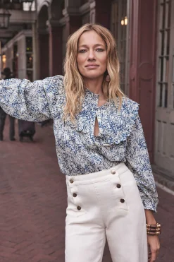 Maison 123 Blouses Et Chemises Imprimées|Blouses Et Chemises En Coton>Blouse victorienne Blanche STONE USED