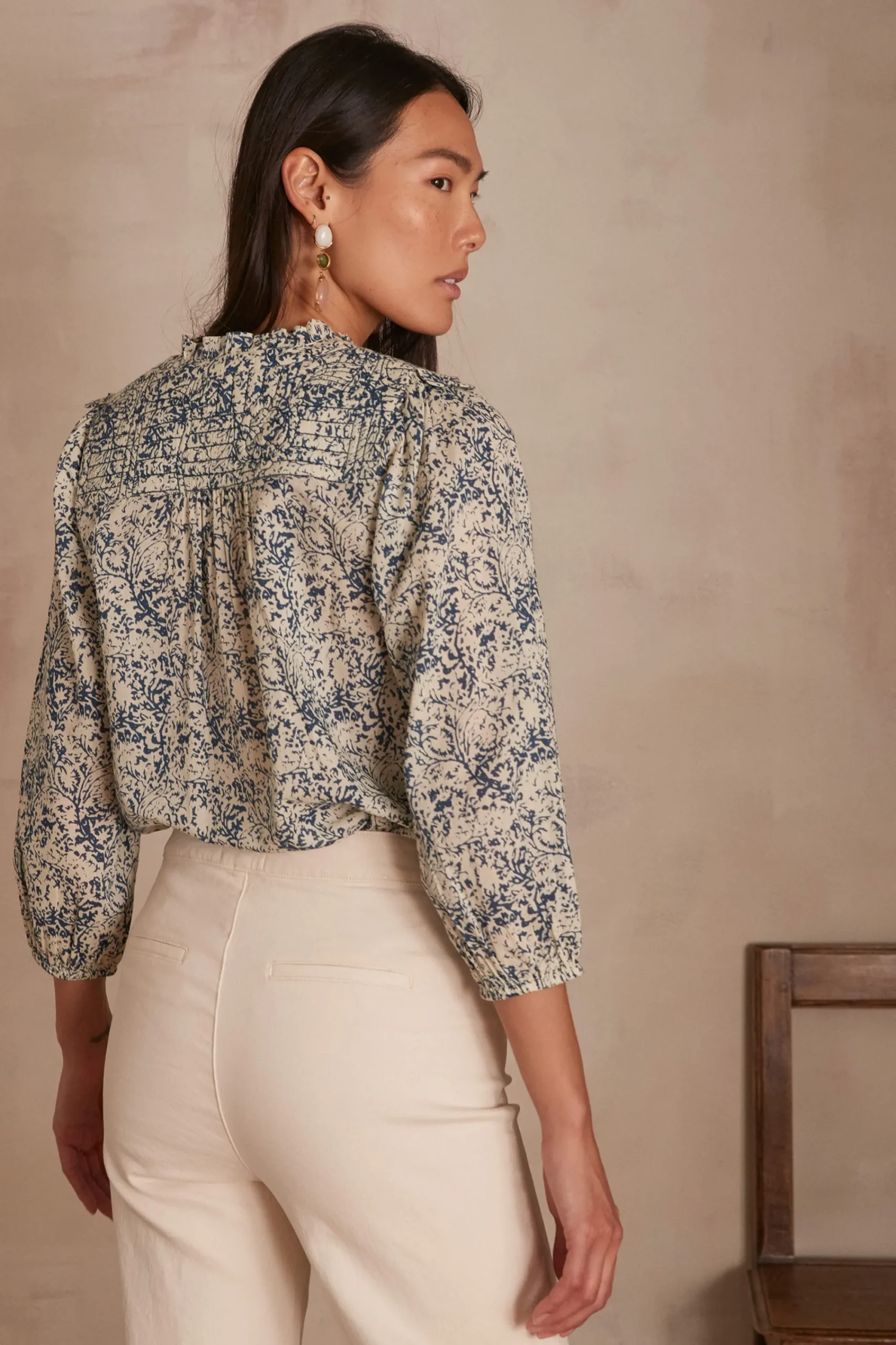 Maison 123 Blouses Et Chemises Imprimées|Blouses Et Chemises En Coton>Blouse victorienne Blanche STONE USED
