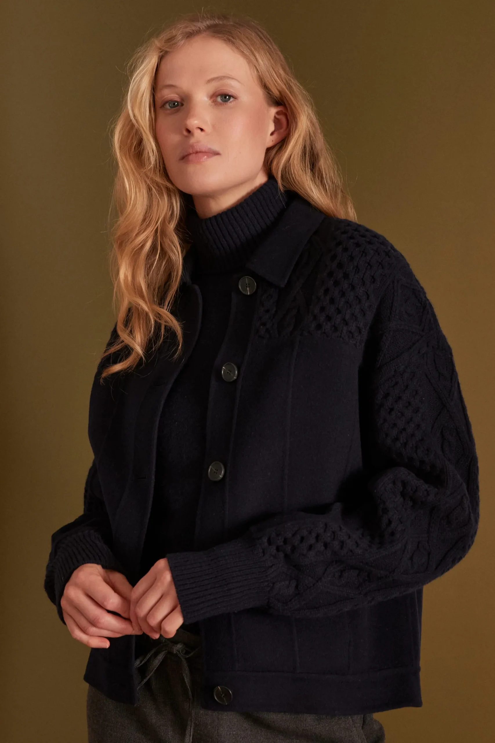 Maison 123 Manteaux Courts|Manteaux En Laine>Blouson unisexe SACHA MARINE