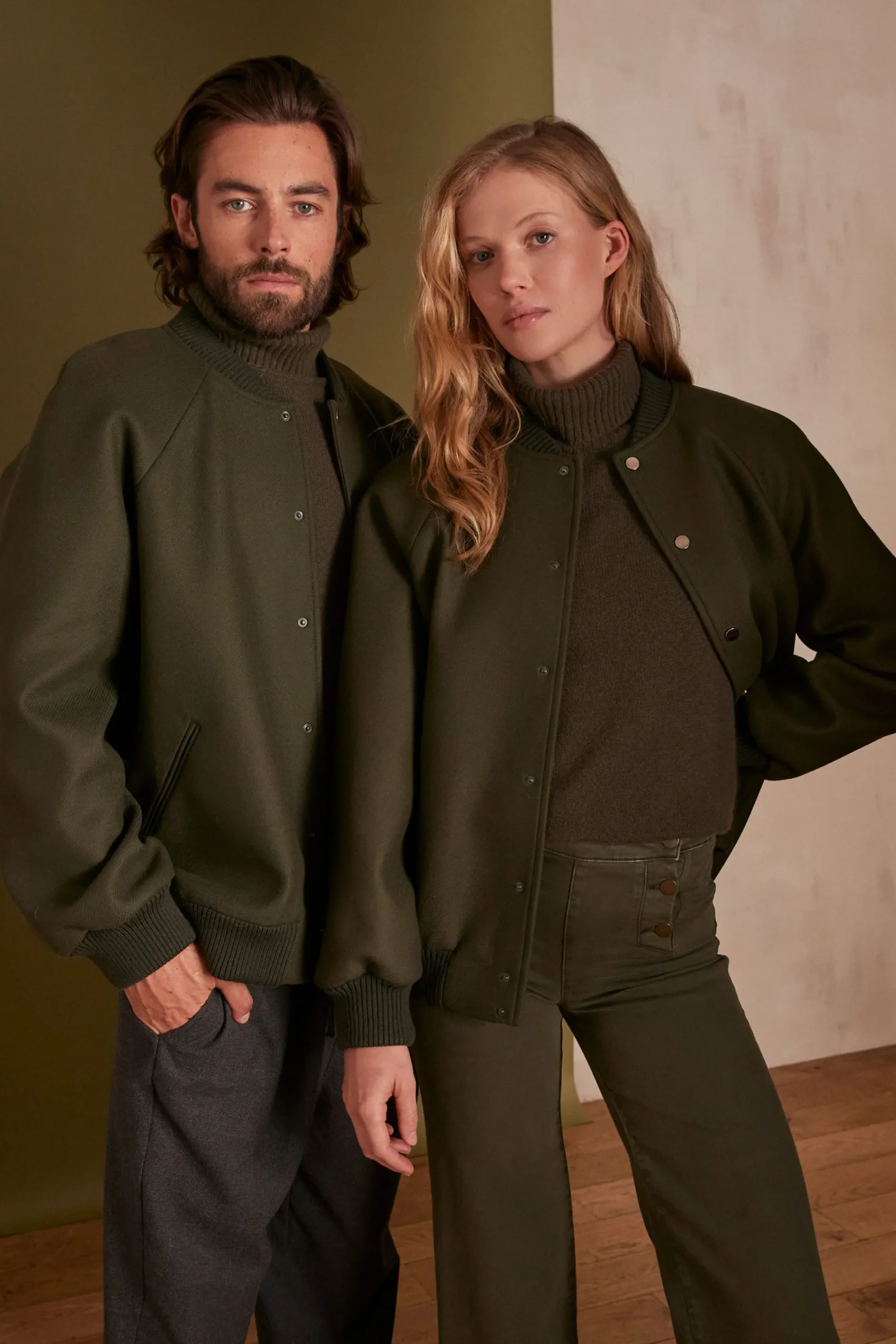 Maison 123 Manteaux Courts|Manteaux En Laine>Bombers unisexe KIM KAKI