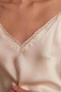 Maison 123 Blouses Et Chemises Blanches|T-Shirts Col V>Caraco MINDY IVOIRE