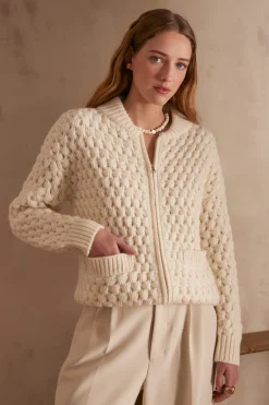 Maison 123 Gilets Longs|Voir Tout>Cardigan SULIMANE CREME