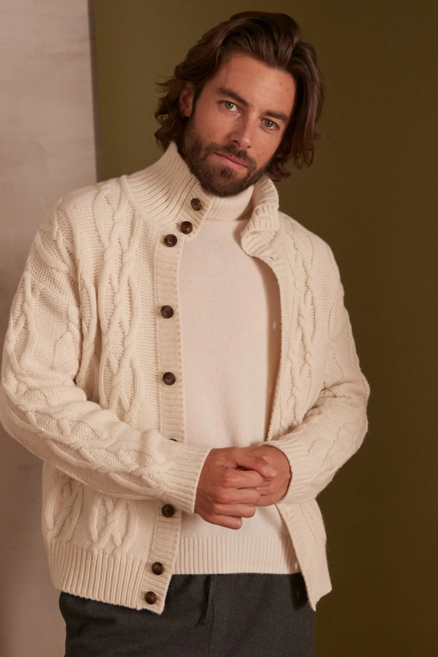 Maison 123 Gilets Courts|Gilets Longs>Cardigan unisexe RAPHAEL(LE) CREME