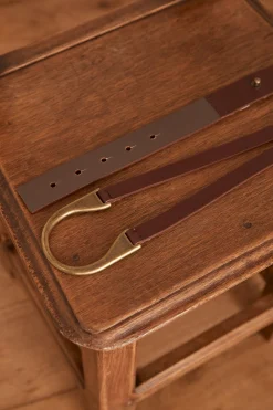 Maison 123 Ceintures>Ceinture en cuir JULIO CHOCOLAT