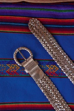 Maison 123 Ceintures>Ceinture en cuir tressé Enzo OR