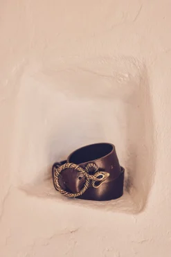 Maison 123 Ceintures>Ceinture en cuir VALENTINA CHOCOLAT