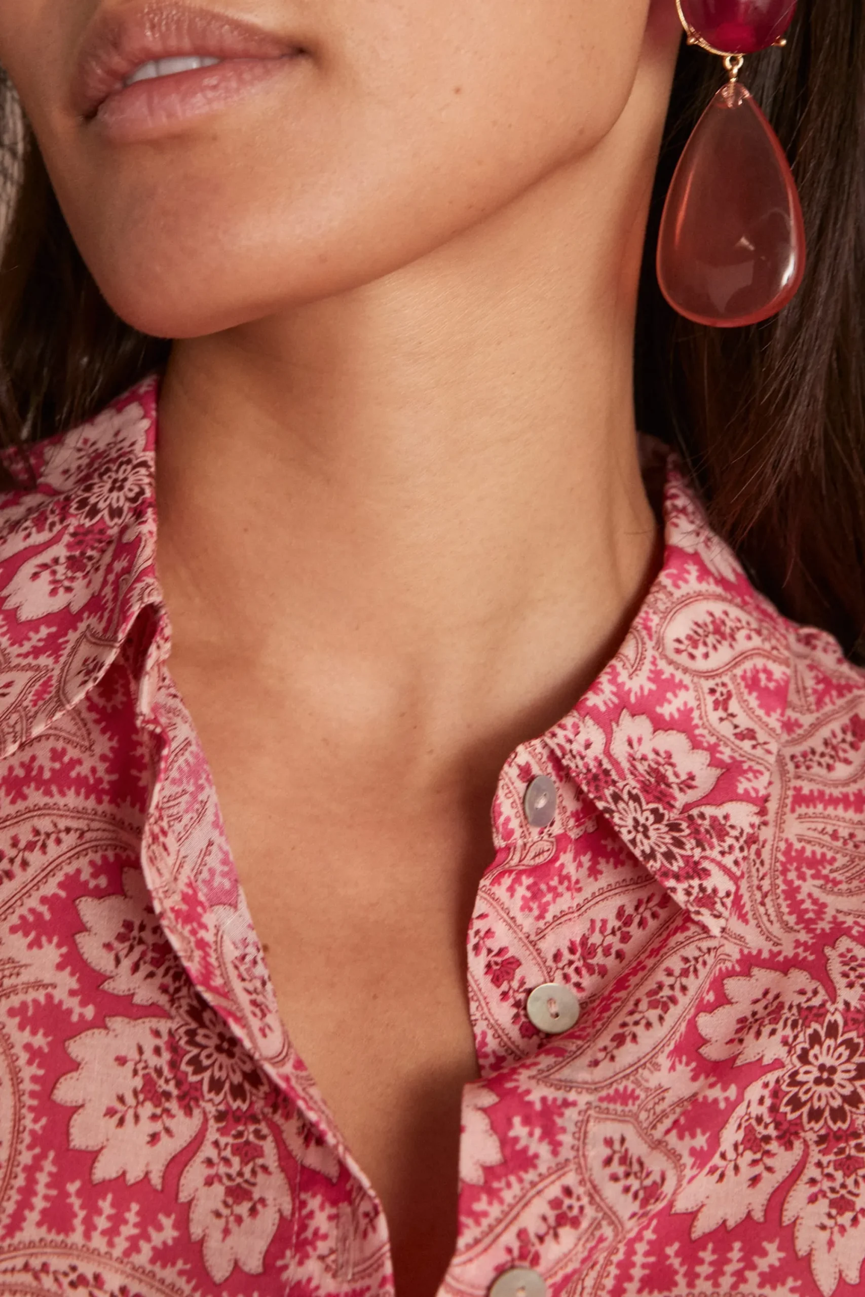Maison 123 Blouses Et Chemises Imprimées|Blouses Et Chemises En Coton>Chemise Colette ROSE
