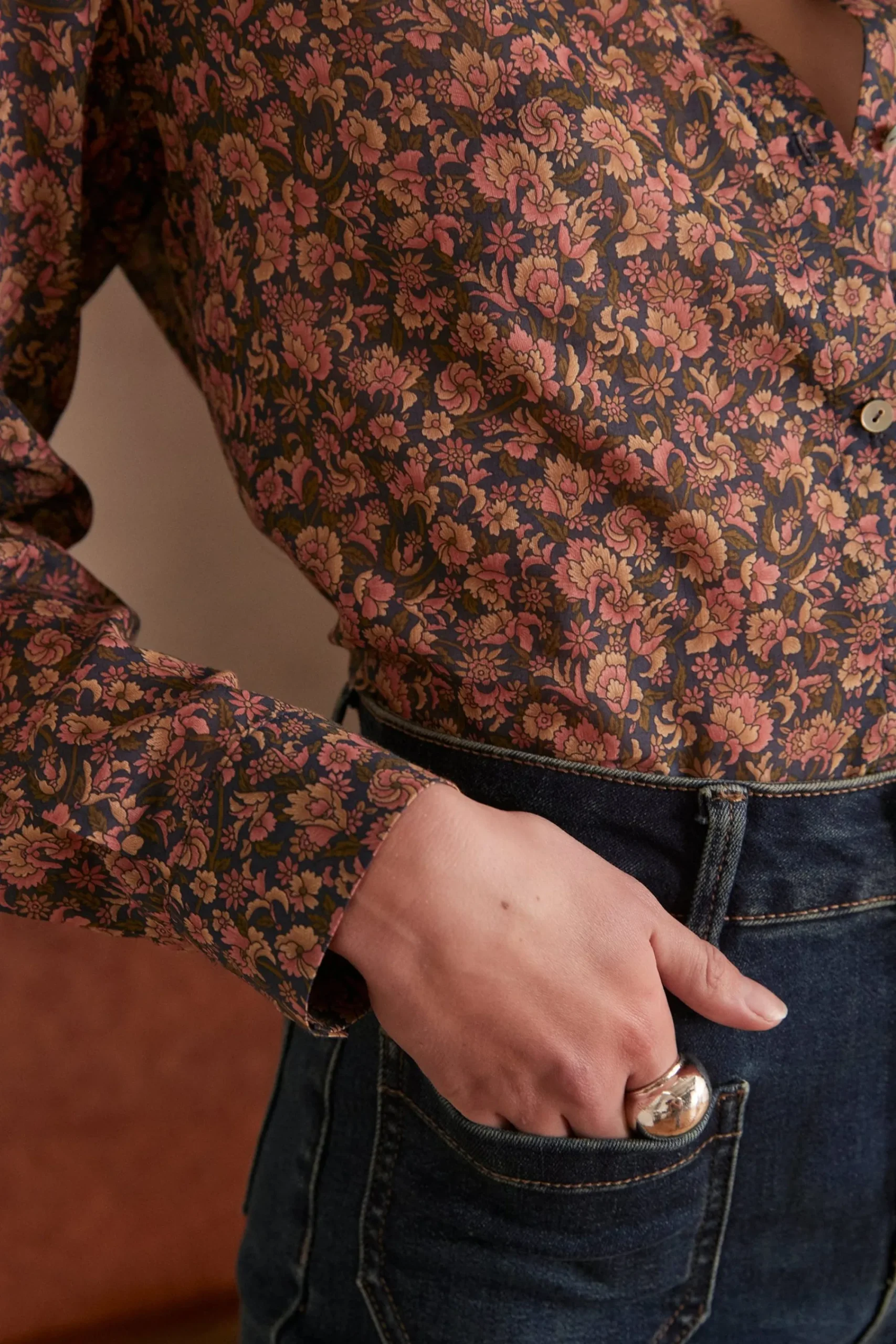 Maison 123 Blouses Et Chemises Imprimées|Blouses Et Chemises En Coton>Chemise COLETTE ROSE FONCE