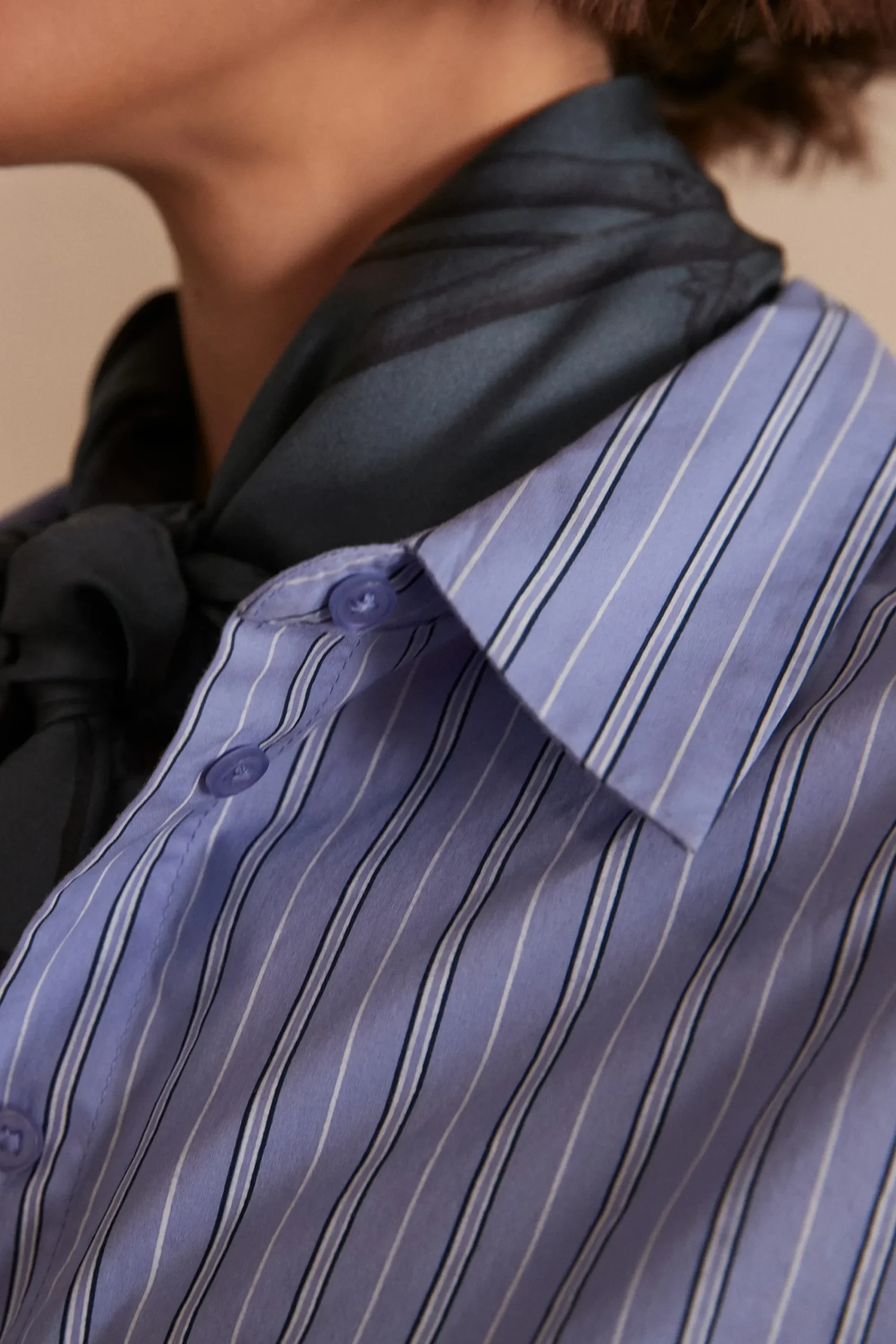 Maison 123 Blouses Et Chemises En Coton>Chemise cropped PETRONILLE BLEU CIEL