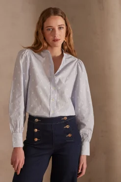 Maison 123 Blouses Et Chemises Imprimées|Blouses Et Chemises En Coton>Chemise PENSEE BLEU CIEL