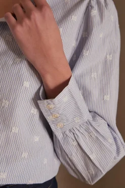 Maison 123 Blouses Et Chemises Imprimées|Blouses Et Chemises En Coton>Chemise PENSEE BLEU CIEL