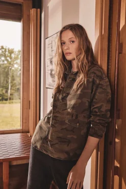 Maison 123 Blouses Et Chemises Imprimées|Blouses Et Chemises En Coton>Chemise unisexe BERRY KAKI