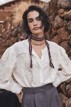 Maison 123 Blouses Et Chemises Blanches|Blouses Et Chemises Brodées>Chemisier BALI ECRU