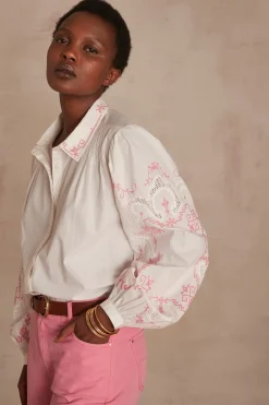 Maison 123 Blouses Et Chemises En Coton>Chemisier CLÉMENTINE ROSE PALE