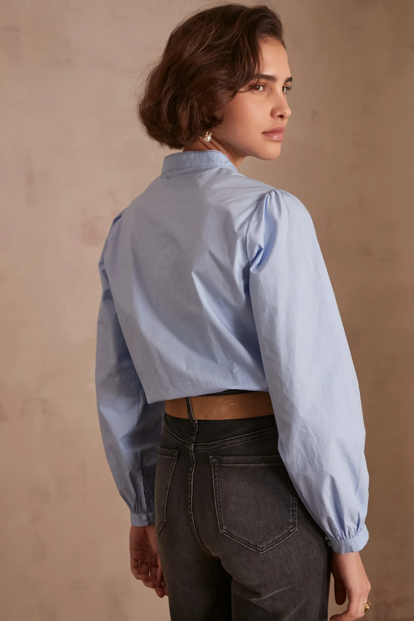 Maison 123 Blouses Et Chemises En Coton|Blouses Et Chemises Brodées>Chemisier PALOMA BLEU CIEL