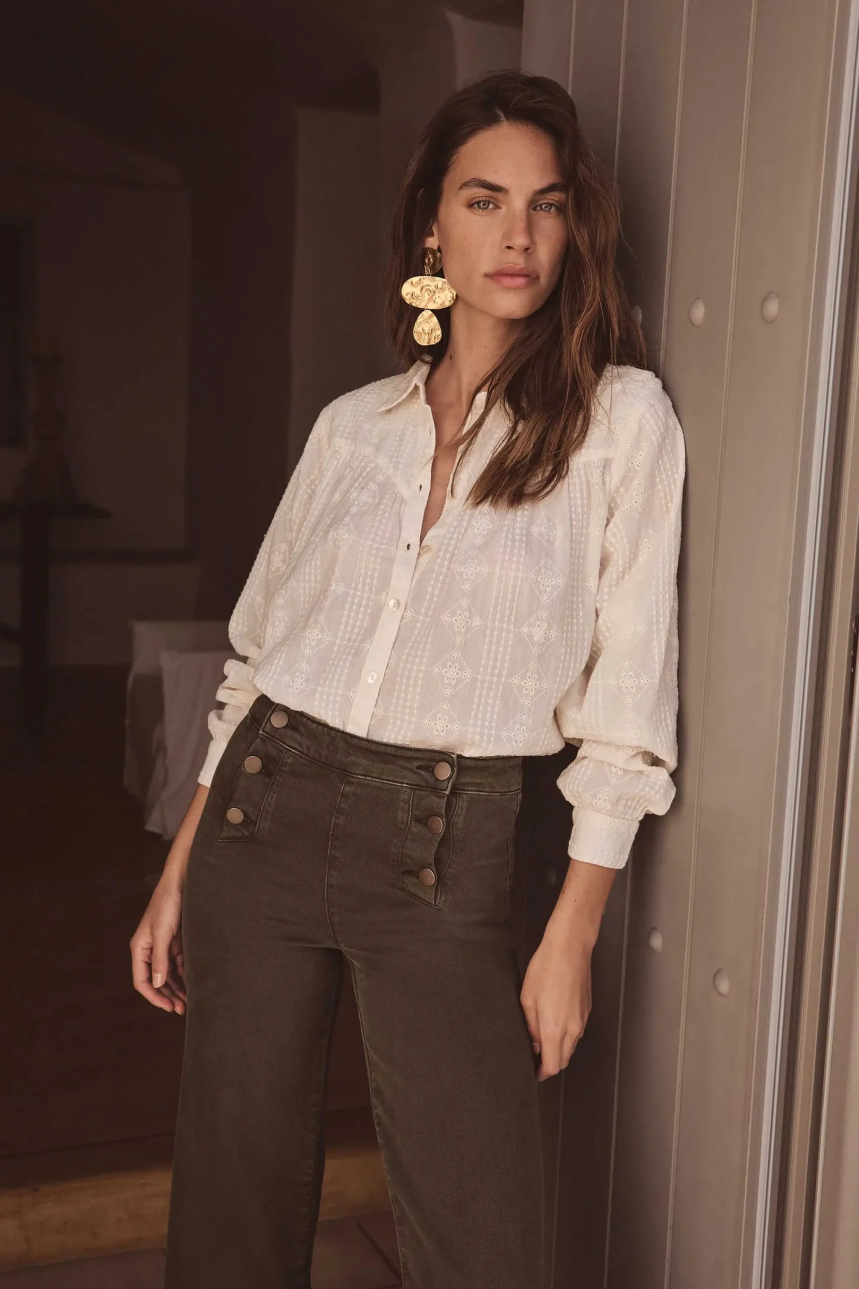 Maison 123 Blouses Et Chemises Blanches|Blouses Et Chemises En Coton>Chemisier PERLE CREME