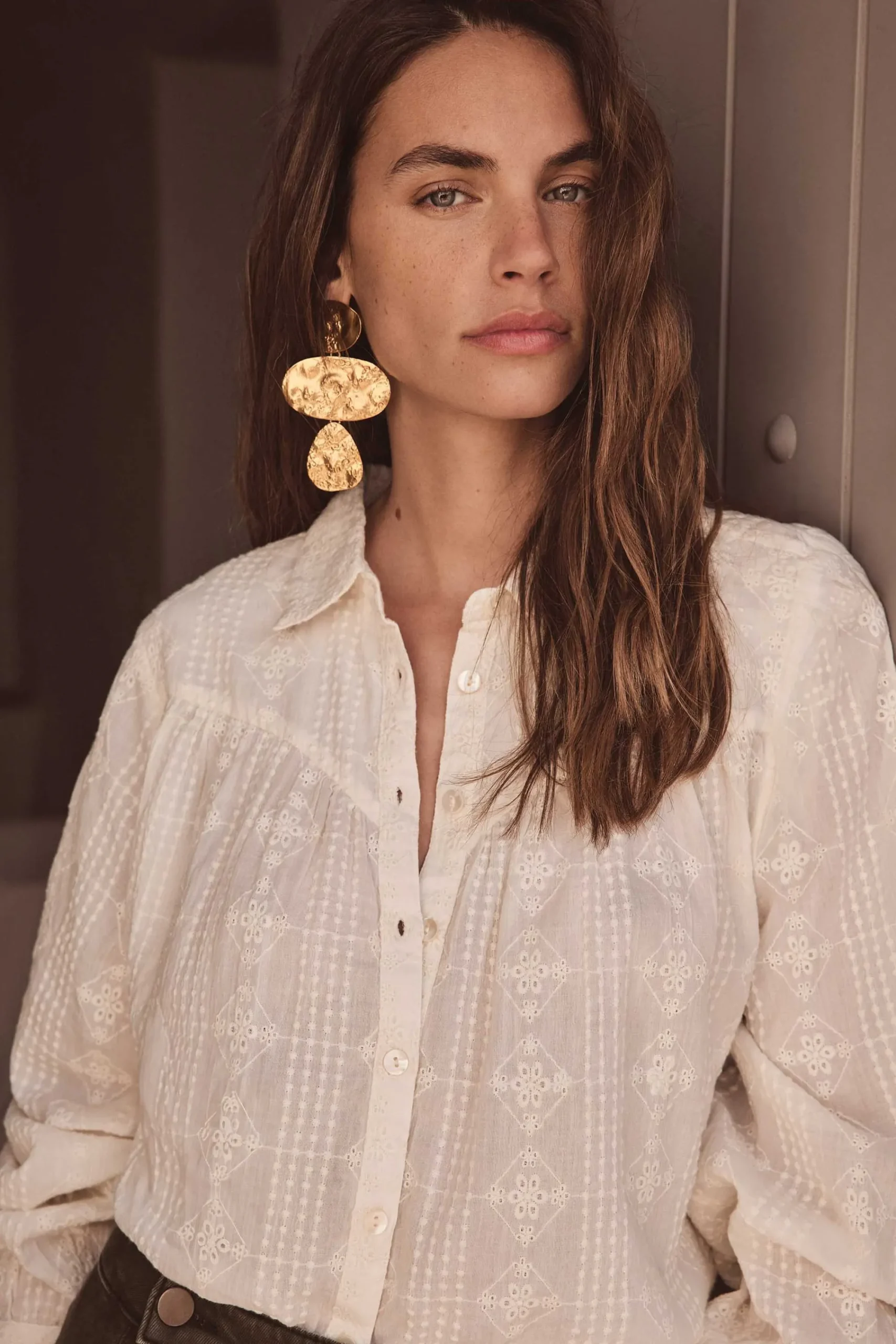 Maison 123 Blouses Et Chemises Blanches|Blouses Et Chemises En Coton>Chemisier PERLE CREME