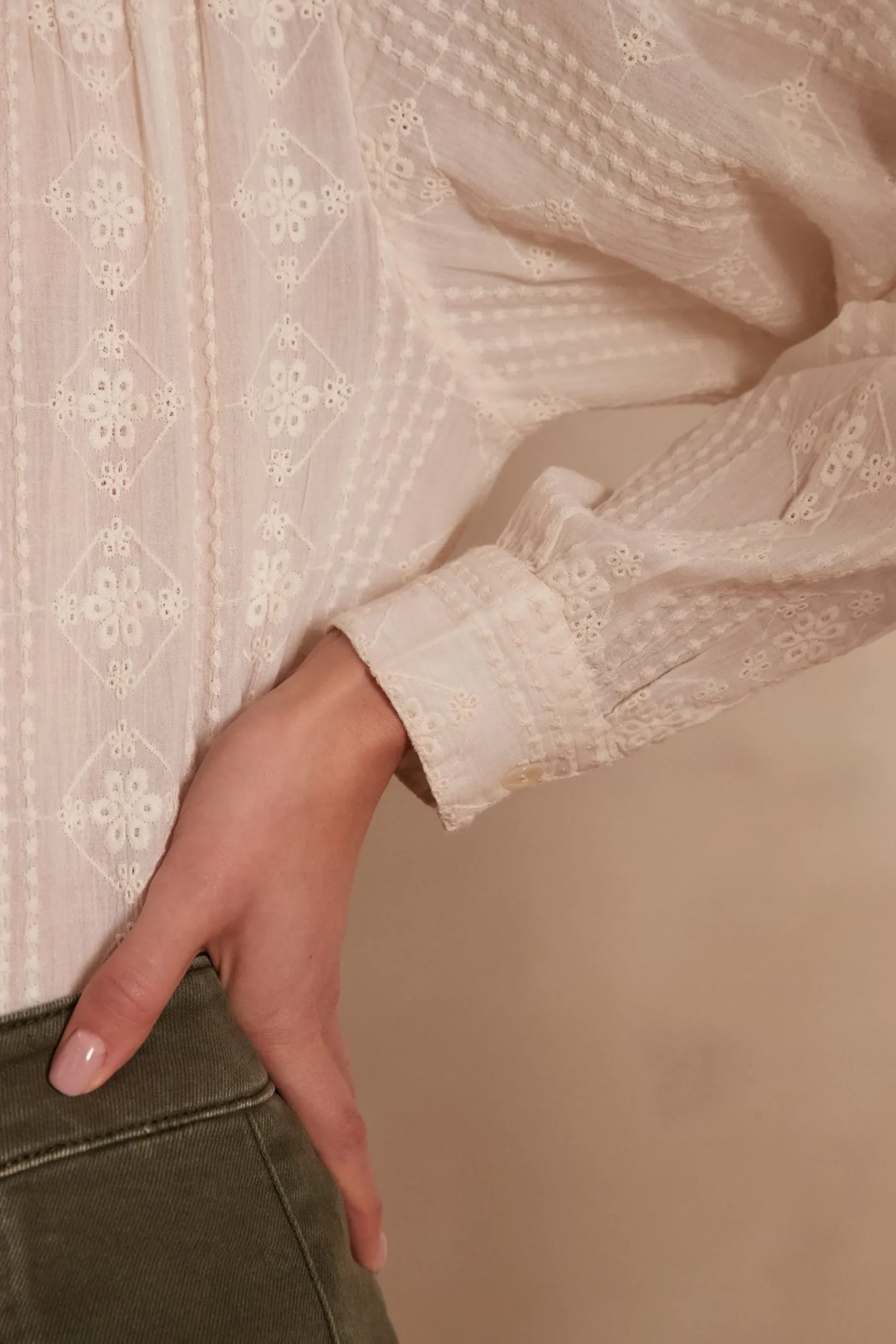 Maison 123 Blouses Et Chemises Blanches|Blouses Et Chemises En Coton>Chemisier PERLE CREME