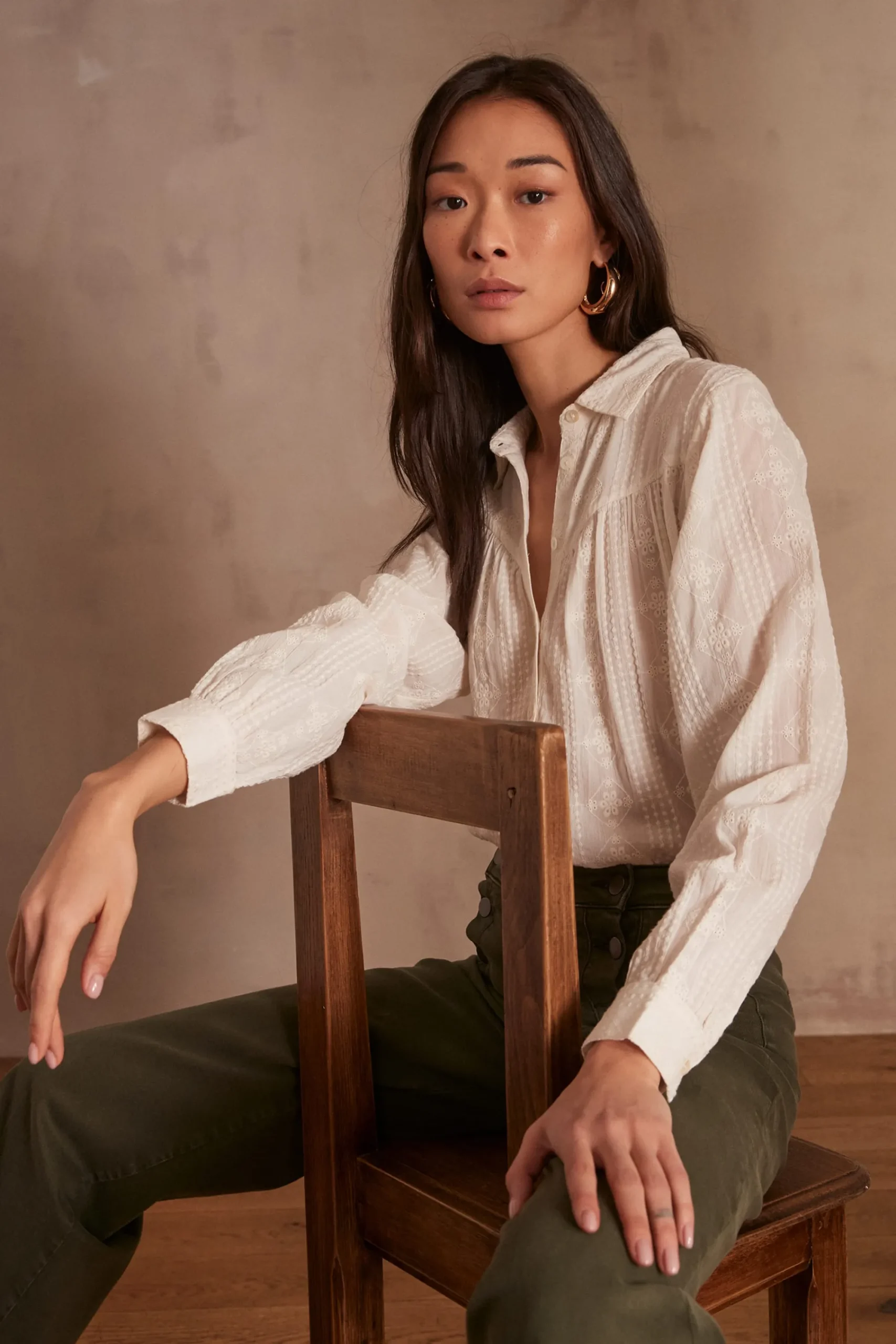 Maison 123 Blouses Et Chemises Blanches|Blouses Et Chemises En Coton>Chemisier PERLE CREME