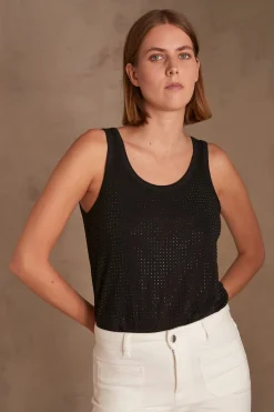 Maison 123 T-Shirts Col Rond|Débardeurs>Débardeur TERRY NOIR