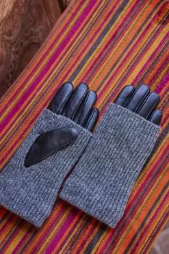 Maison 123 Gants>Gants en cuir ANIA NOIR