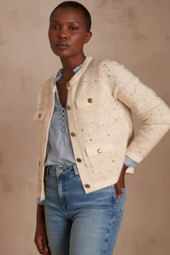 Maison 123 Gilets Courts>Gilet CHARLINE CREME