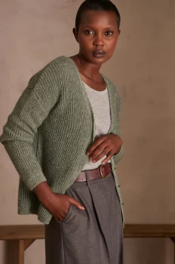Maison 123 Gilets Courts|Gilets Longs>Gilet en laine CADDY FEUILLE
