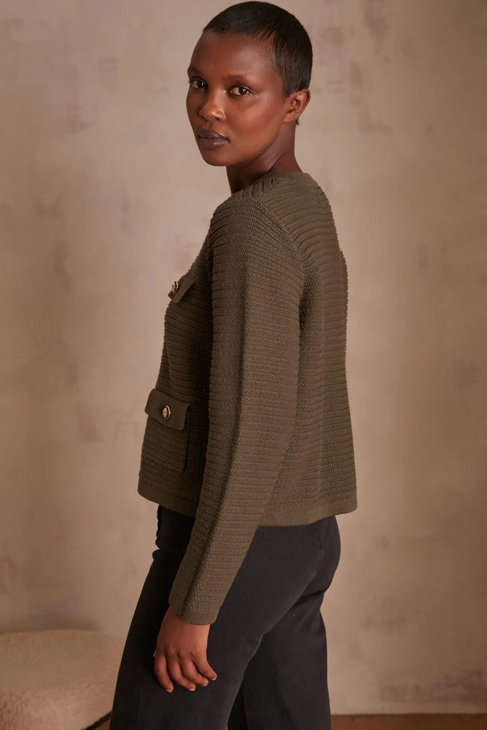 Maison 123 Gilets Courts>Gilet LILY KAKI