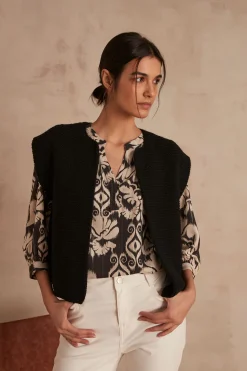 Maison 123 Gilets Courts|Gilets Sans Manches>Gilet sans manches BALDINI NOIR