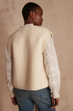 Maison 123 Gilets Courts|Gilets Sans Manches>Gilet sans manches BALDINI IVOIRE