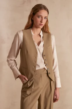 Maison 123 Blazers|Vestes Sans Manches>Gilet sans manches CARLOTTA FEUILLE