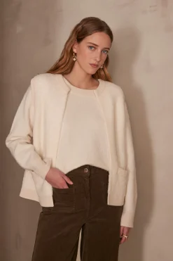 Maison 123 Gilets Courts|Gilets Sans Manches>Gilet sans manches CLARENCE CREME