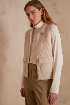 Maison 123 Gilets Sans Manches|Vestes Sans Manches>Gilet sans manches en laine SIMON NATUREL