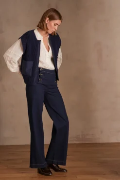 Maison 123 Gilets Courts|Gilets Sans Manches>Gilet sans manches LAURENA MARINE