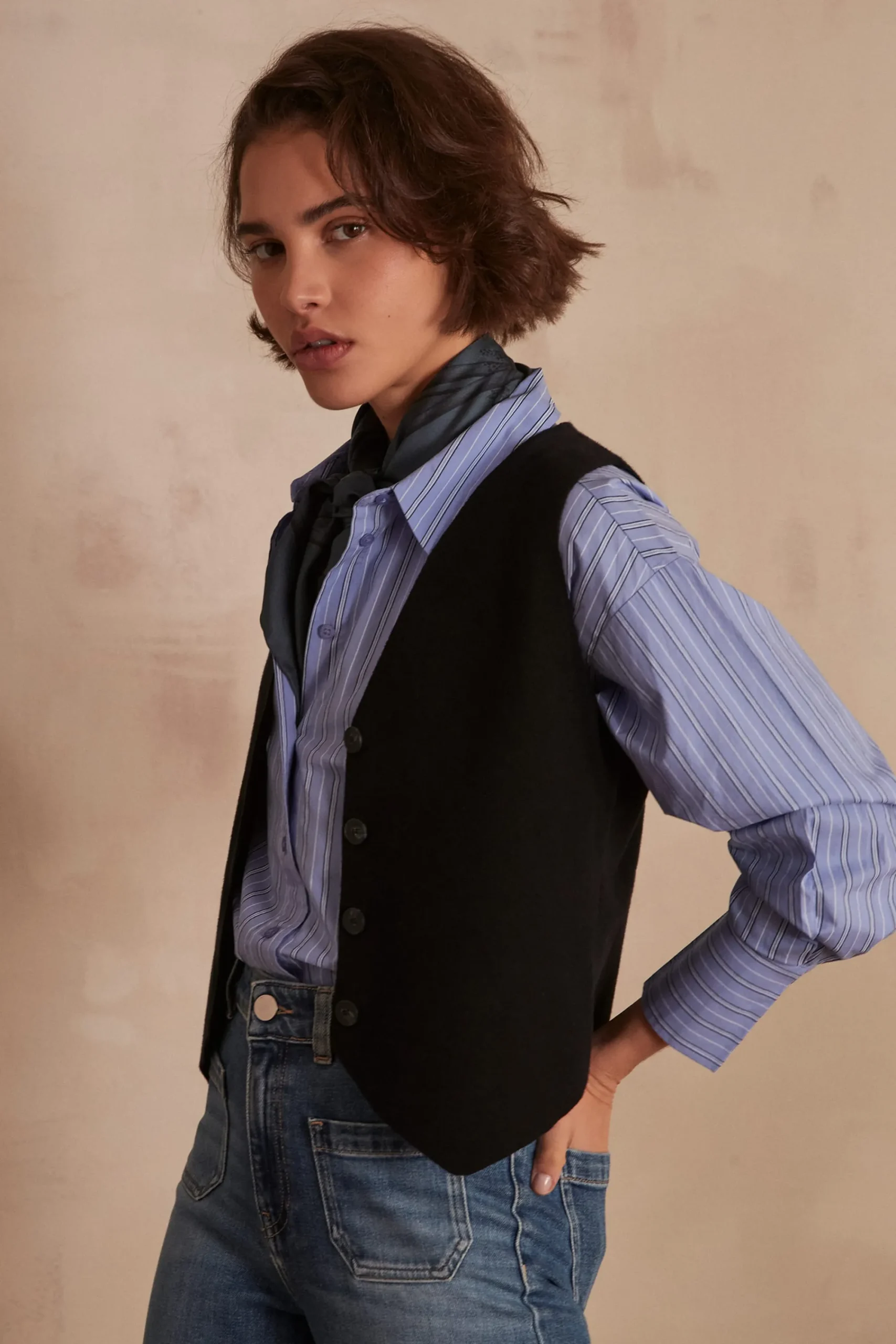 Maison 123 Pulls Sans Manches|Gilets Sans Manches>Gilet sans manches SUZON NOIR