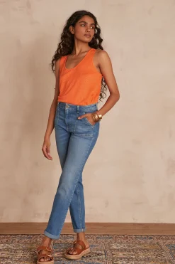 Maison 123 Jeans We Care>Jean chino NALLA Produit labellisé We Care mettant en avant l'utilisation de matières plus responsables et la valorisation de la production locale DELAVE CLAIR