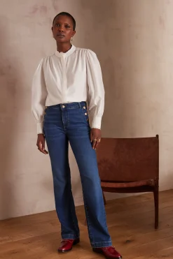 Maison 123 Jeans We Care|Jeans Flare Et Bootcut>Jean flare NINON Produit labellisé We Care mettant en avant l'utilisation de matières plus responsables et la valorisation de la production locale INDIGO FONCE