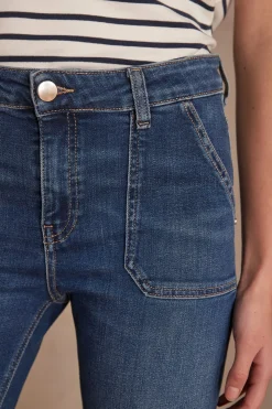 Maison 123 Jeans We Care>Jean NALLA Produit labellisé We Care mettant en avant l'utilisation de matières plus responsables et la valorisation de la production locale INDIGO FONCE