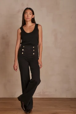 Maison 123 Jeans We Care|Jeans Taille Haute>Jean OXAN Produit labellisé We Care mettant en avant l'utilisation de matières plus responsables et la valorisation de la production locale NOIR