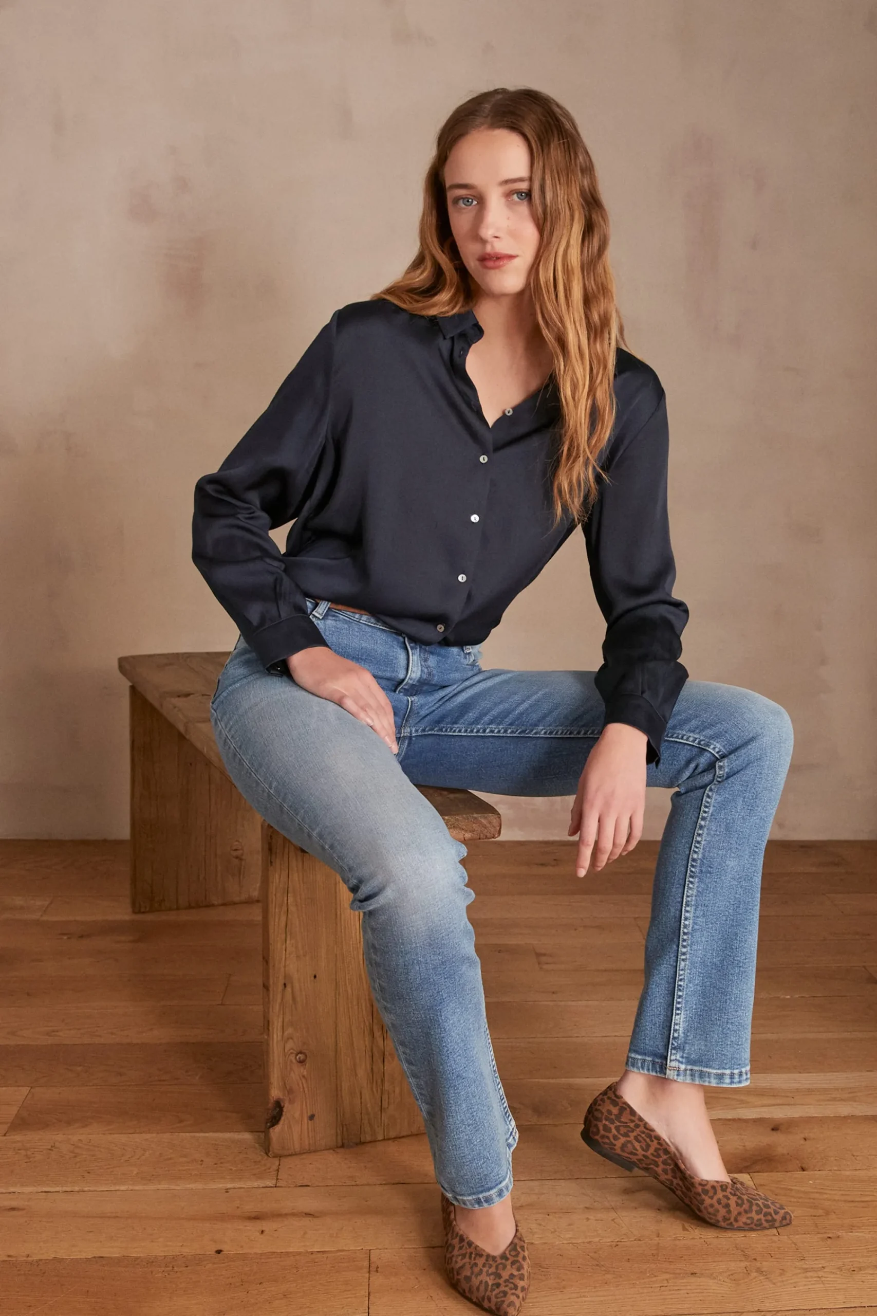 Maison 123 Jeans We Care|Jeans Droits>Jean SONIA Produit labellisé We Care mettant en avant l'utilisation de matières plus responsables et la valorisation de la production locale DELAVE CLAIR
